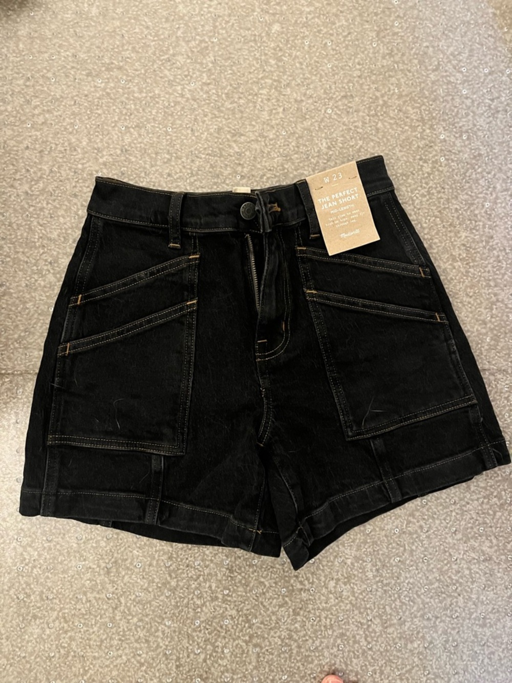 The Perfect Jean Short in Black Madewell Sz 23 NEW